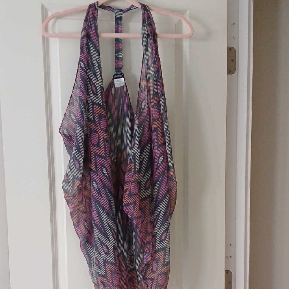 Chatties Multicolor Striped Vest/coverup